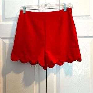 Monteau Red Scalloped Shorts